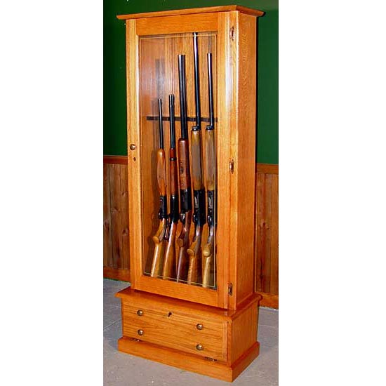 scout 406 gun cabinet - solid oak -6-gun gs406 - oak