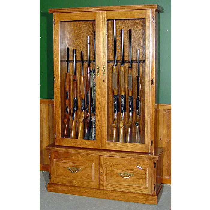 Scout 910 Gun Cabinet Solid Oak 12 Gun Gs910