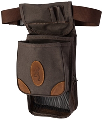 Browning Lona Canvas/Leather Large Deluxe Shell Pouch, Flint/Brown browning,  Range Bag, Shell Pouch