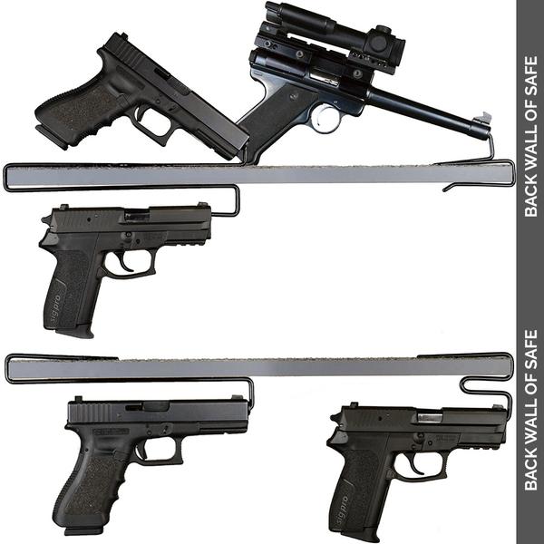 Pack of 2 Back-Over Handgun Hangers Gun Safety Storage 