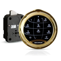 Securam SafeLogic Xtreme EMP-Proof Redundant Electro-Mechanical Safe Lock - Brass Finish 